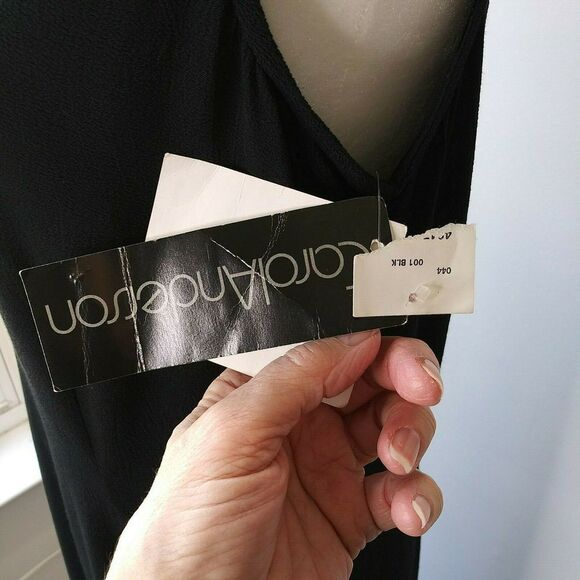 CAbi Carol Anderson Vintage Sleeveless Black Maxi Dress Sz M Stretch Rayon Y2K - Picture 10 of 10